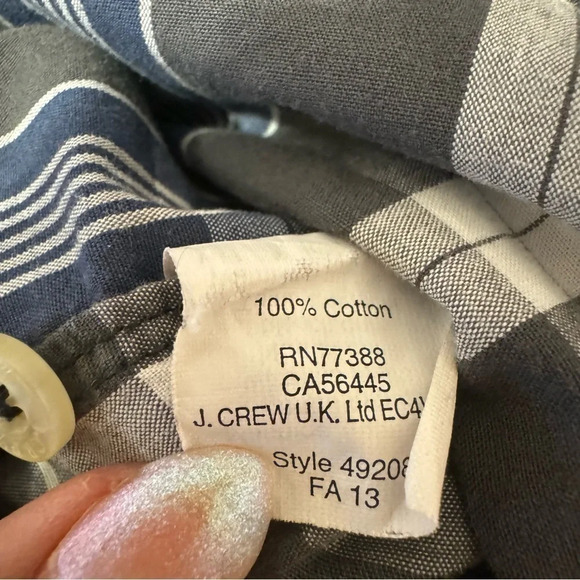 JCrew Plaid  Button Down Longsleeve Shirt Blue Gray Mens Size S - Picture 8 of 8